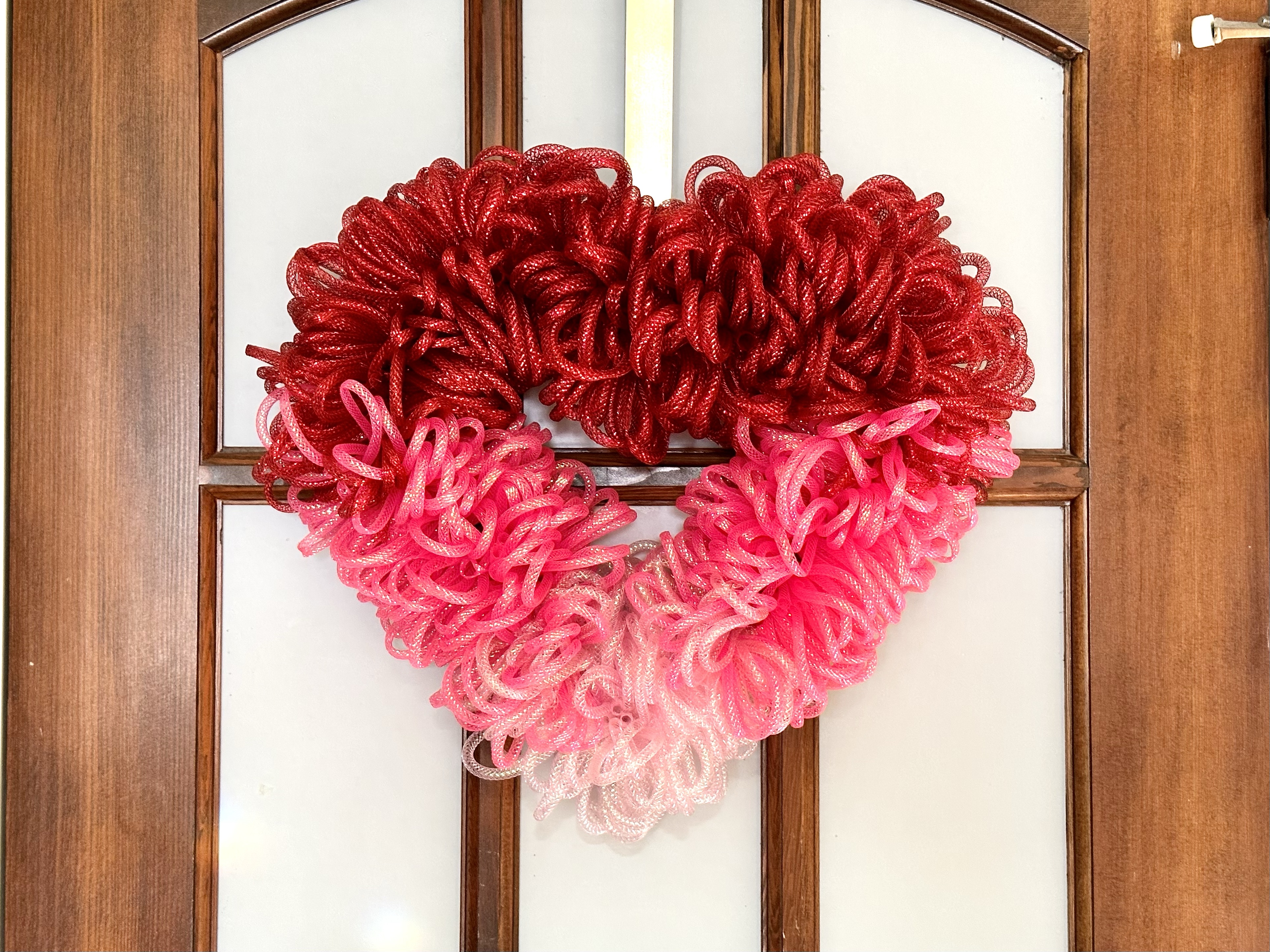 Dollar Tree Mesh Tube Heart Wreath Katieish